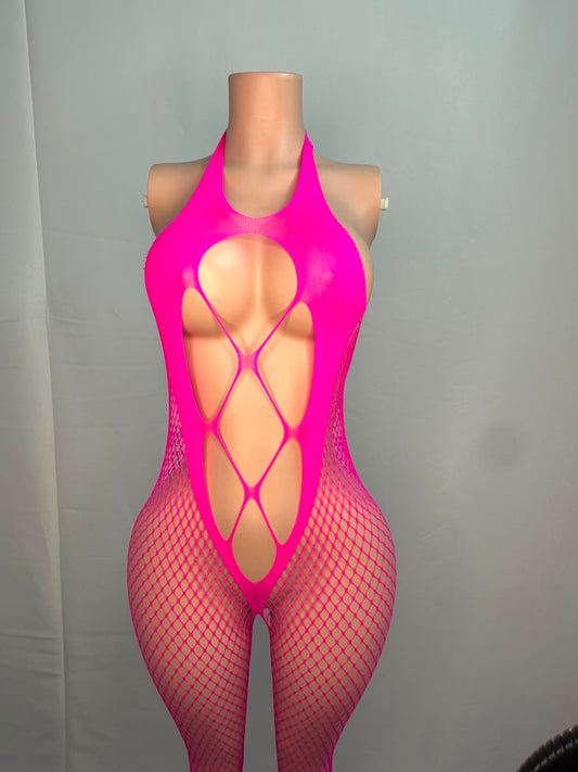 body en résille transparente